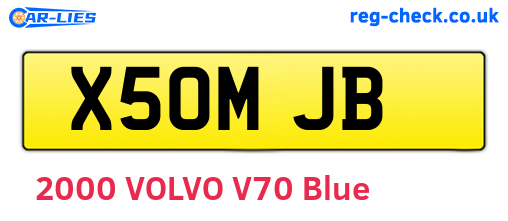 X50MJB are the vehicle registration plates.