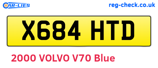 X684HTD are the vehicle registration plates.