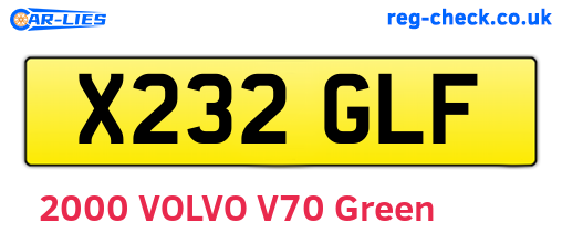 X232GLF are the vehicle registration plates.