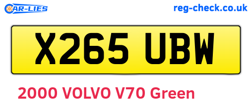 X265UBW are the vehicle registration plates.