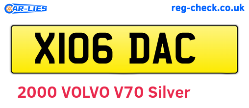 X106DAC are the vehicle registration plates.