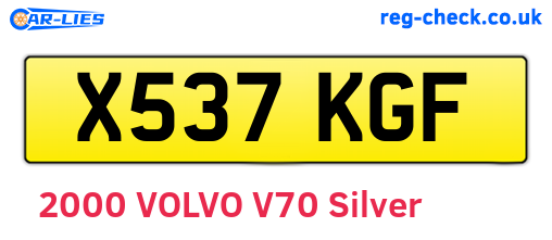 X537KGF are the vehicle registration plates.