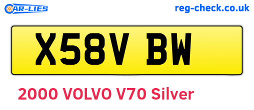 X58VBW are the vehicle registration plates.