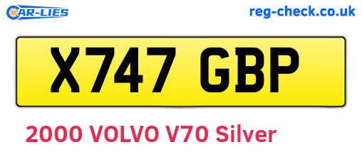 X747GBP are the vehicle registration plates.