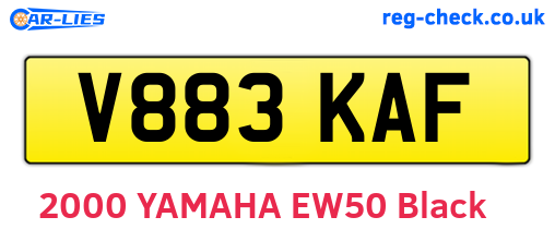 V883KAF are the vehicle registration plates.