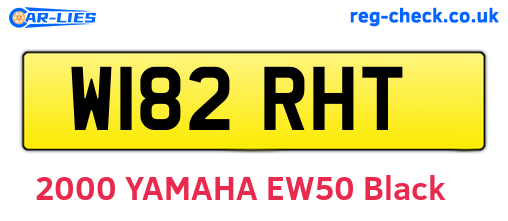 W182RHT are the vehicle registration plates.