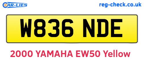W836NDE are the vehicle registration plates.