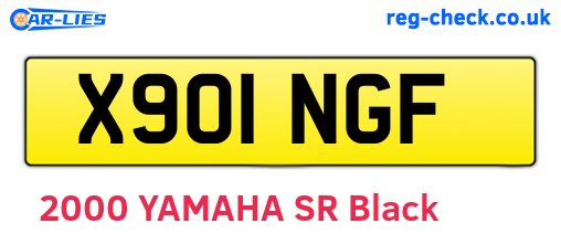X901NGF are the vehicle registration plates.