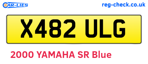 X482ULG are the vehicle registration plates.