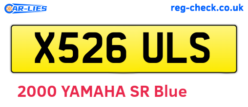 X526ULS are the vehicle registration plates.