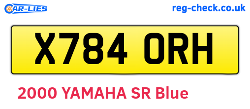 X784ORH are the vehicle registration plates.