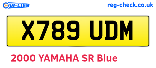 X789UDM are the vehicle registration plates.