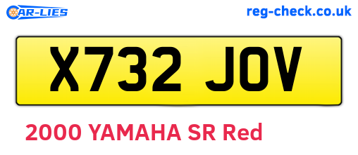 X732JOV are the vehicle registration plates.