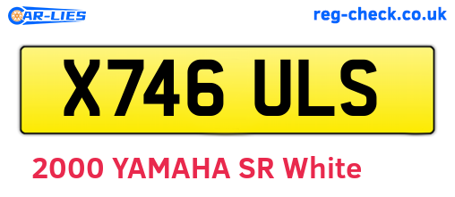 X746ULS are the vehicle registration plates.