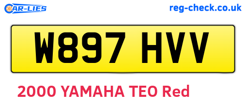 W897HVV are the vehicle registration plates.
