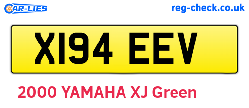 X194EEV are the vehicle registration plates.