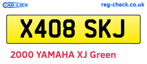 X408SKJ are the vehicle registration plates.