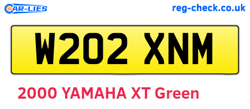 W202XNM are the vehicle registration plates.