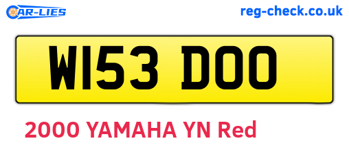 W153DOO are the vehicle registration plates.