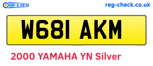 W681AKM are the vehicle registration plates.