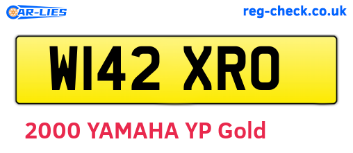 W142XRO are the vehicle registration plates.