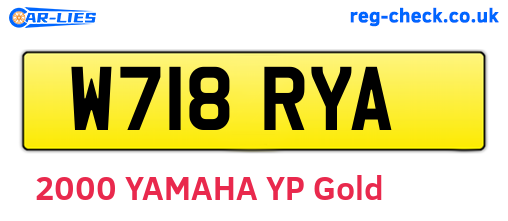 W718RYA are the vehicle registration plates.