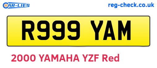 R999YAM are the vehicle registration plates.