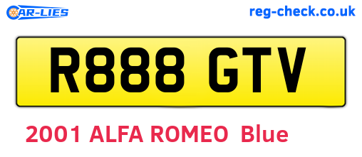 R888GTV are the vehicle registration plates.
