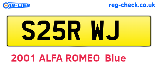 S25RWJ are the vehicle registration plates.