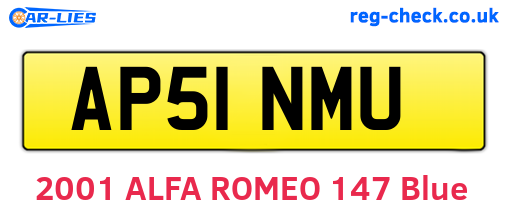 AP51NMU are the vehicle registration plates.