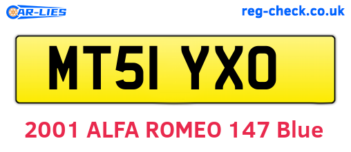 MT51YXO are the vehicle registration plates.
