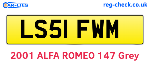 LS51FWM are the vehicle registration plates.