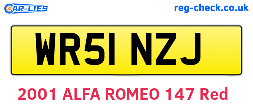 WR51NZJ are the vehicle registration plates.