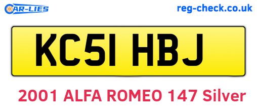 KC51HBJ are the vehicle registration plates.