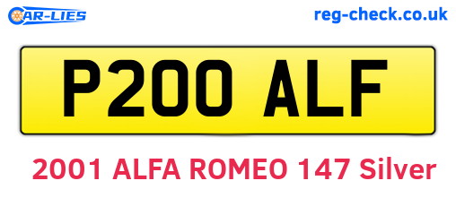 P200ALF are the vehicle registration plates.