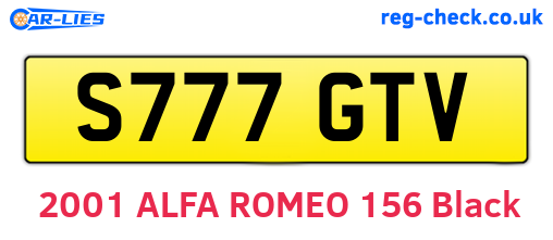 S777GTV are the vehicle registration plates.
