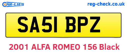 SA51BPZ are the vehicle registration plates.