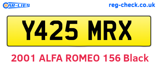 Y425MRX are the vehicle registration plates.