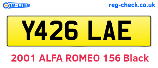Y426LAE are the vehicle registration plates.