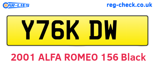 Y76KDW are the vehicle registration plates.