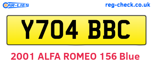 Y704BBC are the vehicle registration plates.