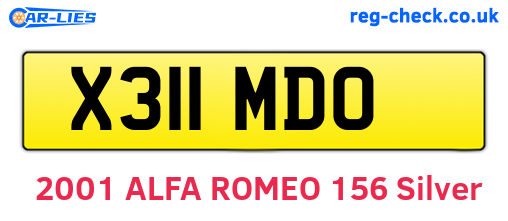 X311MDO are the vehicle registration plates.
