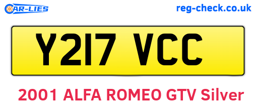 Y217VCC are the vehicle registration plates.