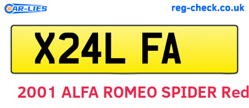 X24LFA are the vehicle registration plates.