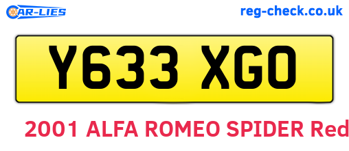 Y633XGO are the vehicle registration plates.