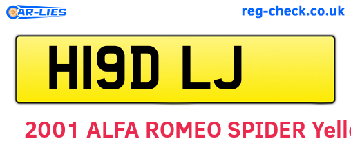H19DLJ are the vehicle registration plates.