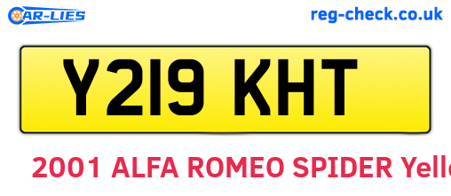 Y219KHT are the vehicle registration plates.