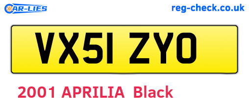 VX51ZYO are the vehicle registration plates.