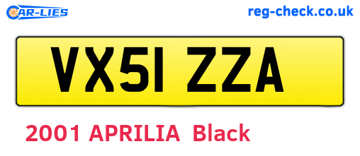 VX51ZZA are the vehicle registration plates.