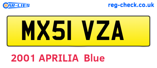 MX51VZA are the vehicle registration plates.